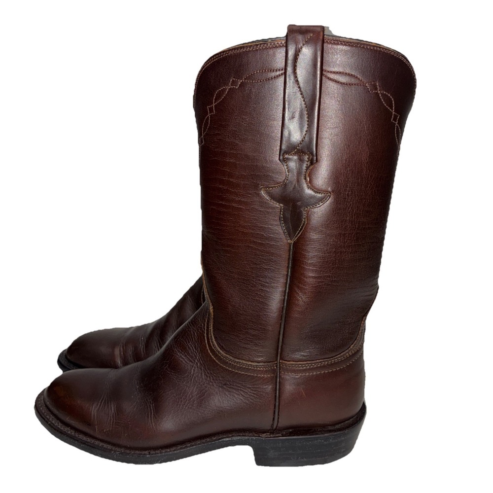 Lucchese Boots Women's 5.5 B Chocolate Oil Roper Boho Prairie Western Cowgirl